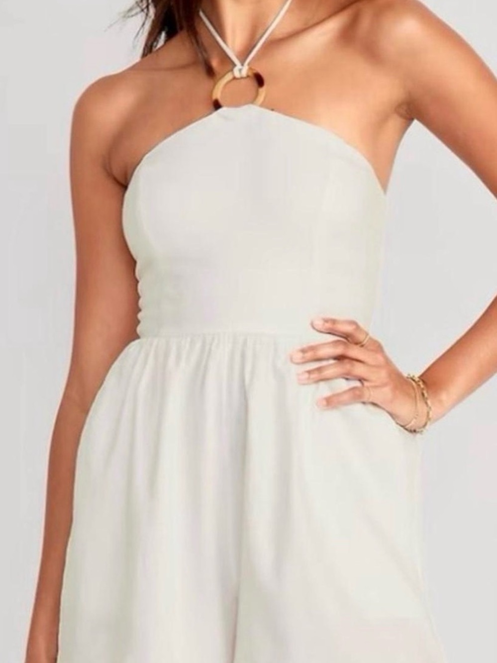 Old Navy White Strapless Linen-Blend Mini Romper- never worn
